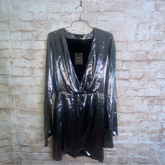 Michael Costello x REVOLVE Tiana Mini Dress in Silver Size Small NEW - Picture 2 of 8